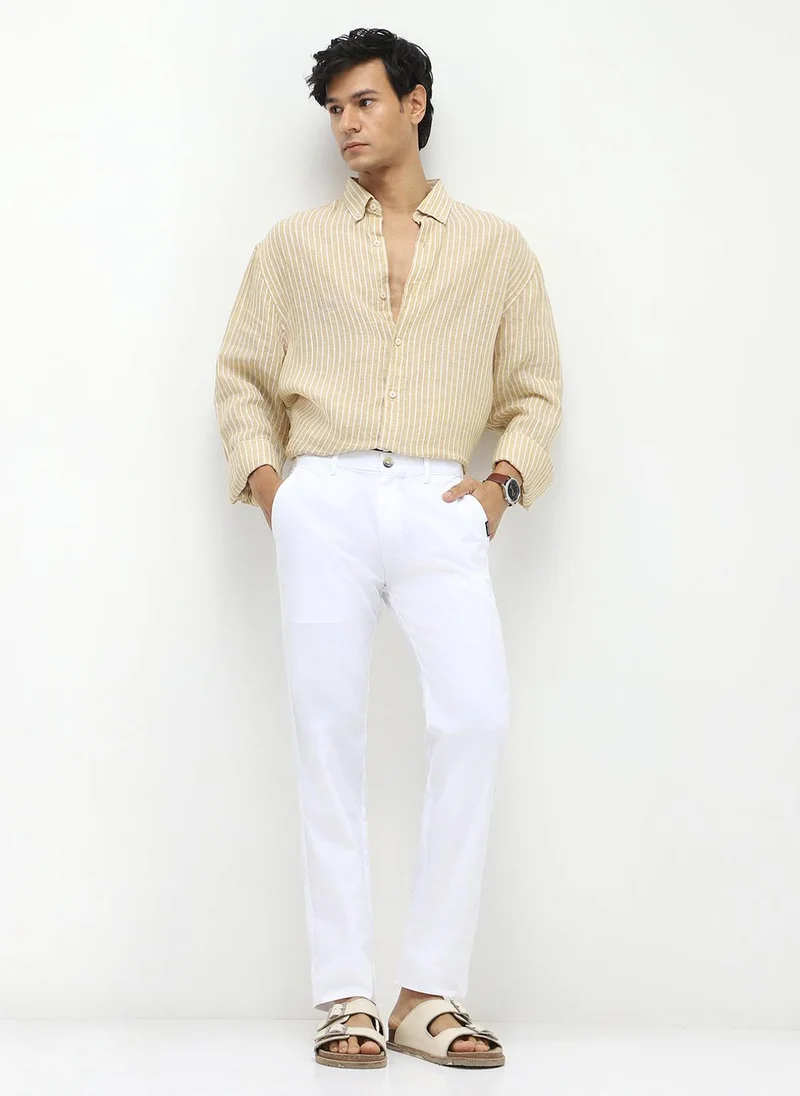 Urbano Fashion  Urbano Fashion Men's White Cotton Slim Fit Casual Chinos Trousers for Men | Best Price UAE